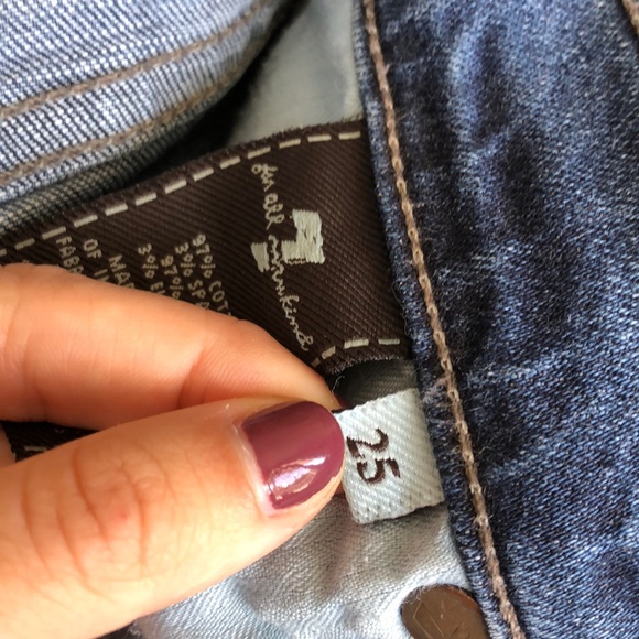 7 FOR ALL MANKIND Distressed Blue Skinny Jeans - Picture 8 of 8